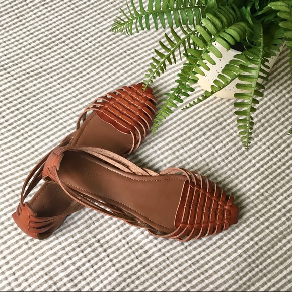 J. Crew Factory Shoes - J. Crew Factory Leather Huarache Flat Sandals